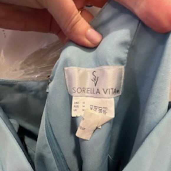 Sorella Vita Blue Flutter Sleeve Formal Maxi Dress – Bridesmaid - Picture 4 of 7